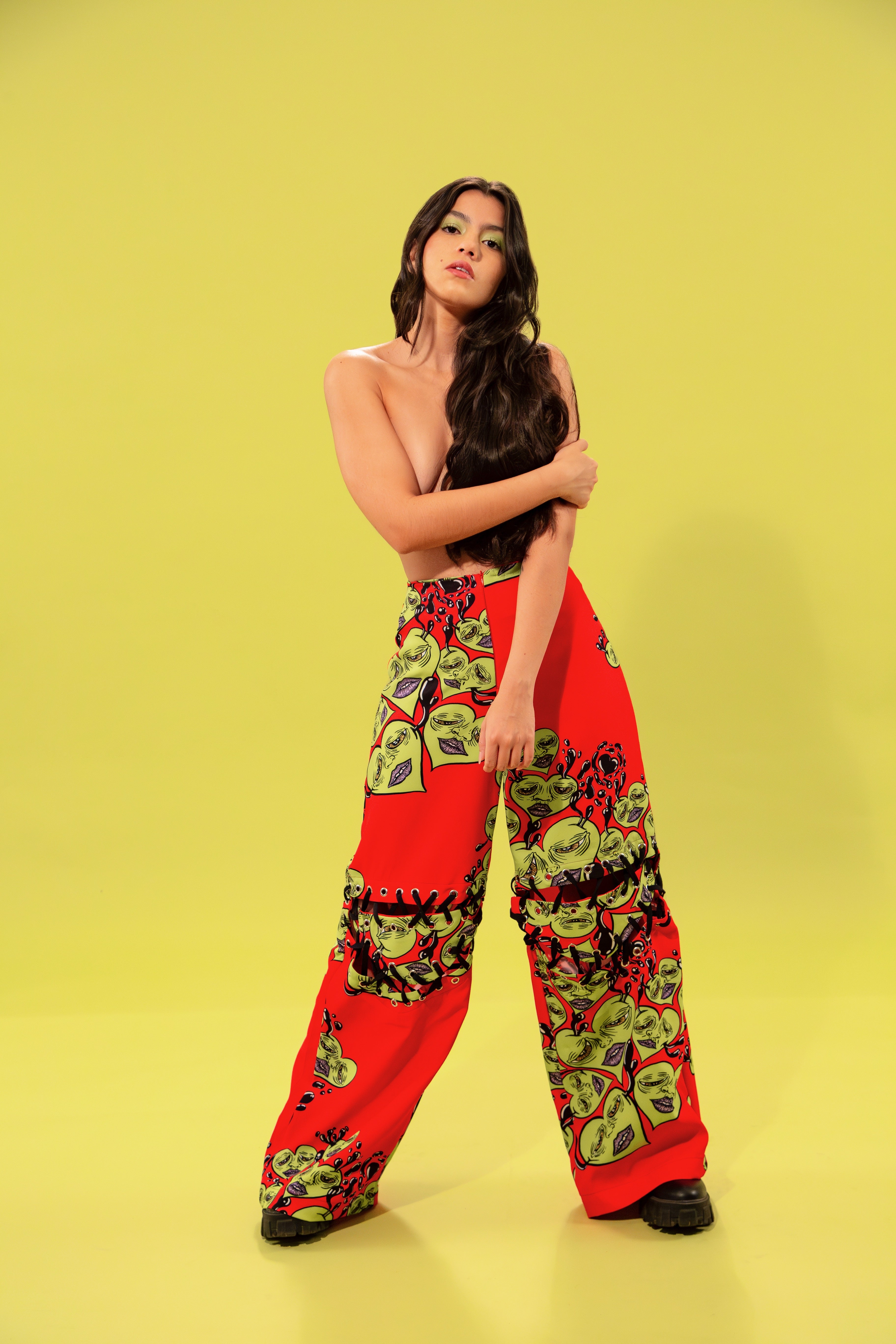 Pantalón estampado rojo mujer Bloomers